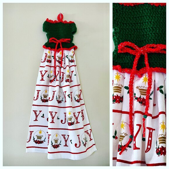 Dress Shape Dish Towel, Crochet Pot Holder, Crochet Set Towel Potholder - Picture 11 of 13